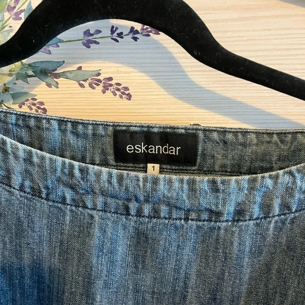 Eskandar Blue Denim Top - Picture 4 of 9